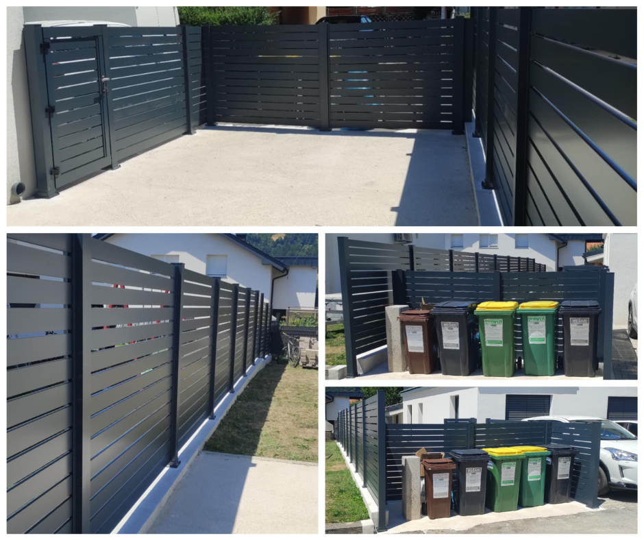 aluminijaste ograje, moderne ograje, ograje po meri, antracit ograje, ograje na zalogi, hitra izvedba, hitra montaža ograj, alu ograje, alumen