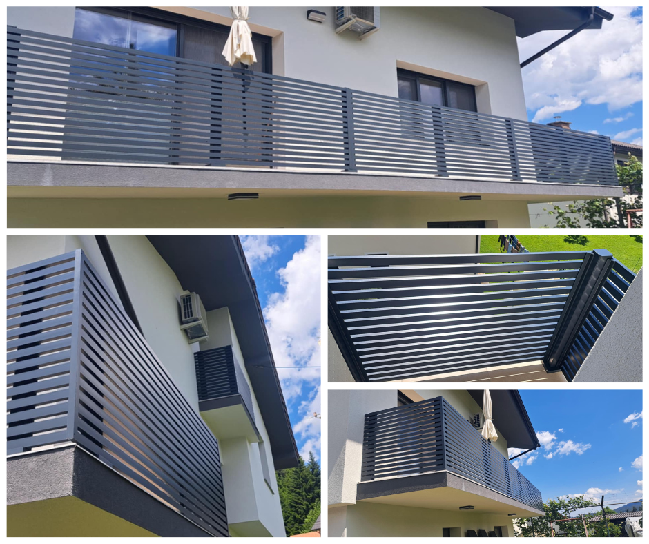 alu ograja, balkonske ograje, moderne ograje, aluminijasta ograja, ograja za balkone iz aluminija, alu balkonska ograja, moderen dizajn ograje, alumen ograje