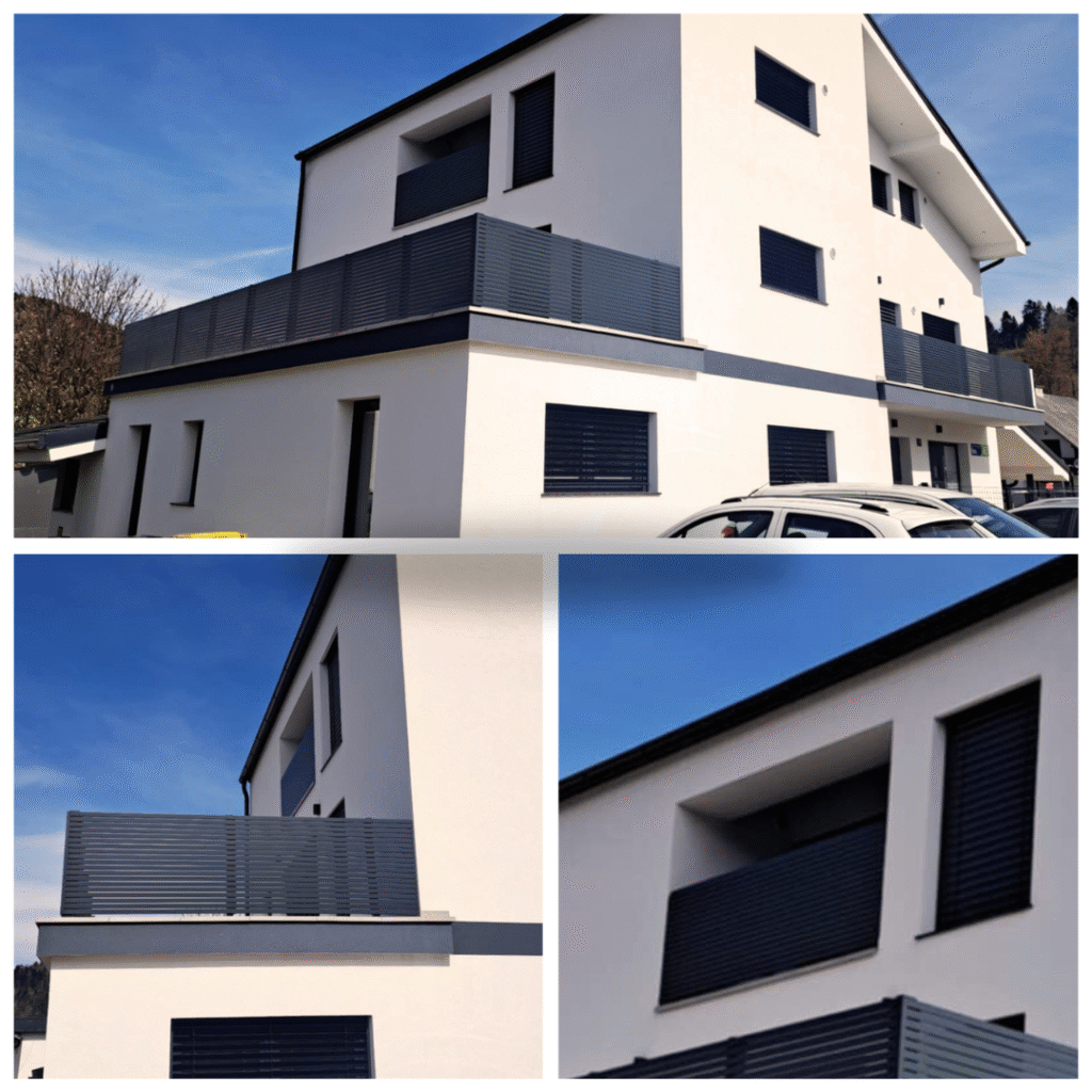 moderne ograje, alu ograje, alu ograja, aluminijaste ograje, antracit ograje, balkonske ograje, dvoriščne ograje, alumen sistemi