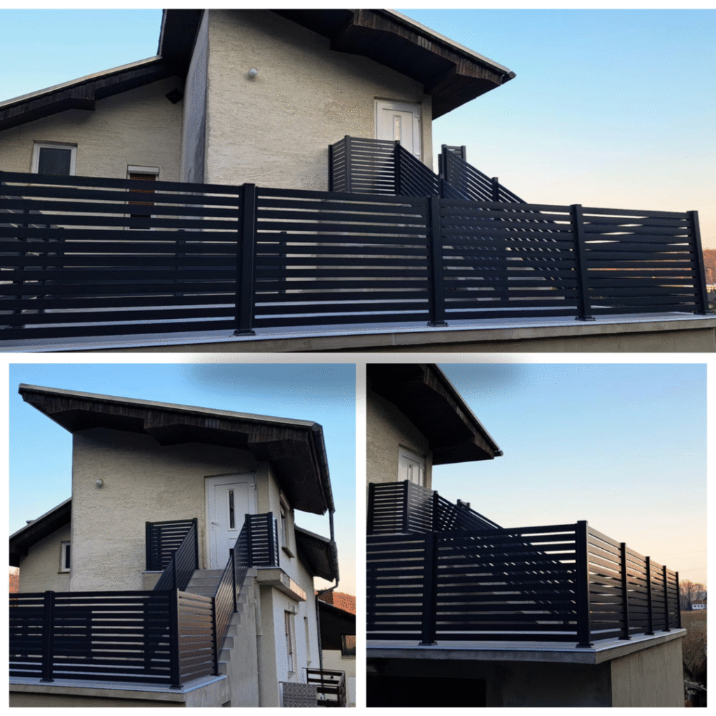 antracit ograje, aluminijaste ograje, alu ograje, ograje iz aluminija, i60 ograje, lamelne ograje, ograje po meri