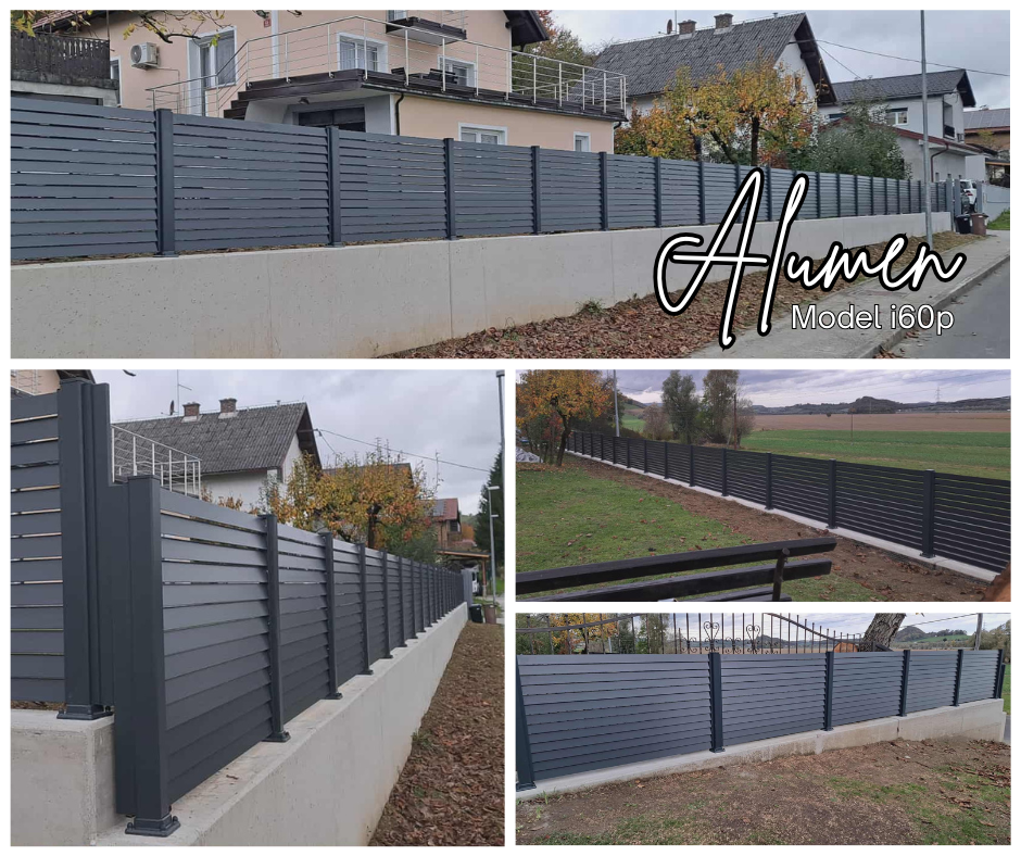 dvoriščna ograja, dvoriščne ograje, aluminijasta ograja, aluminijaste ograje, ograje alumen, alumen, model i60p